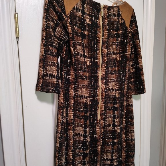 Laura Petite size 4 mini dress, multi brown in color - Picture 2 of 6
